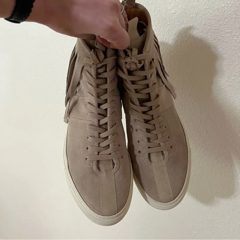 Daniel Patrick beige suede western high top fringe roamer sneakers 11